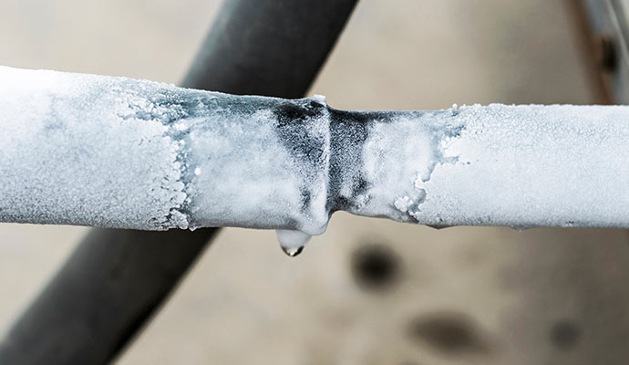 Damaged frozen pipe